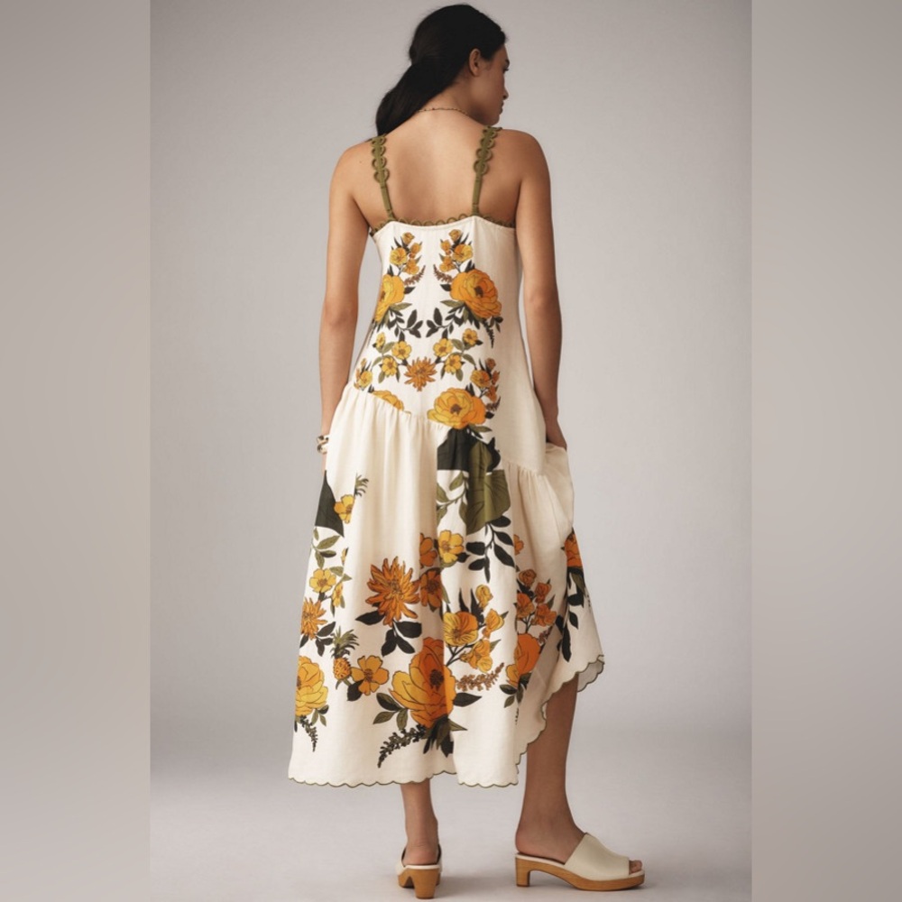 Farm Rio Anthropologie Sleeveless V-Neck A-Line Maxi XS - Picture 2 of 6